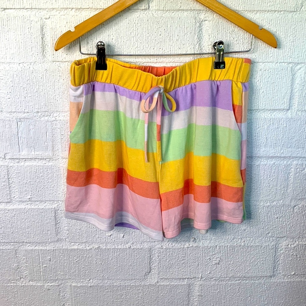 PEYTON VALLEY Striped Comfy Shorts w/ Pockets size L
